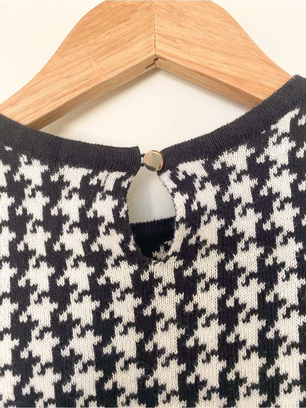 HOPE & HENRY | 100% Cotton Girls Dress | Black and White Houndstooth Dress 3T - Picture 4 of 7